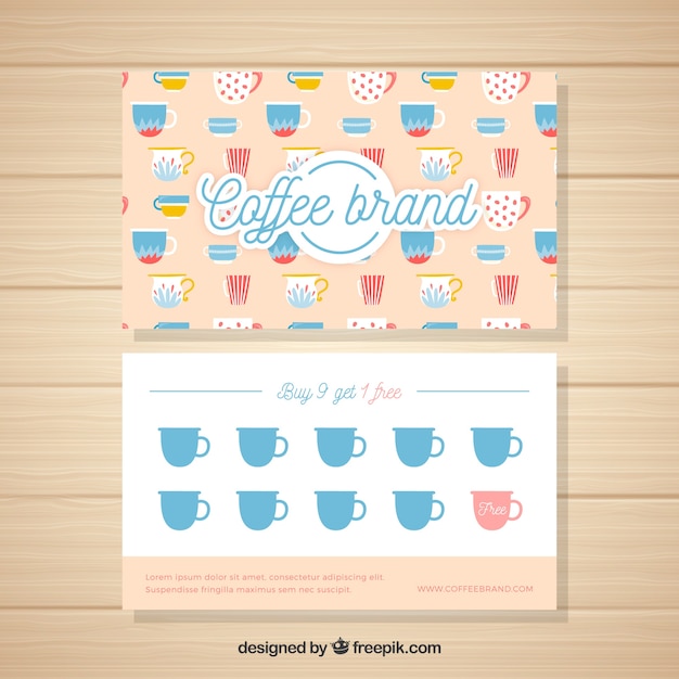 Elegant coffee shop loyalty card template