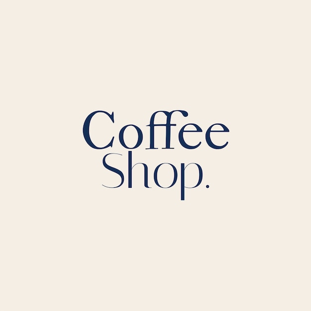 Elegant coffee shop typography logo