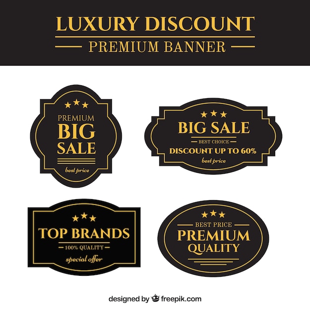 Free vector elegant collection of discount stickers