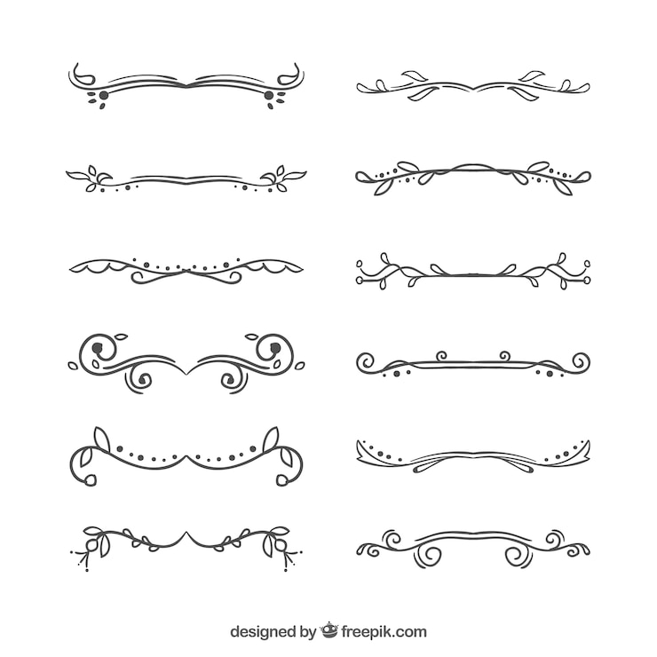 Free Vector elegant collection of hand drawn ornament