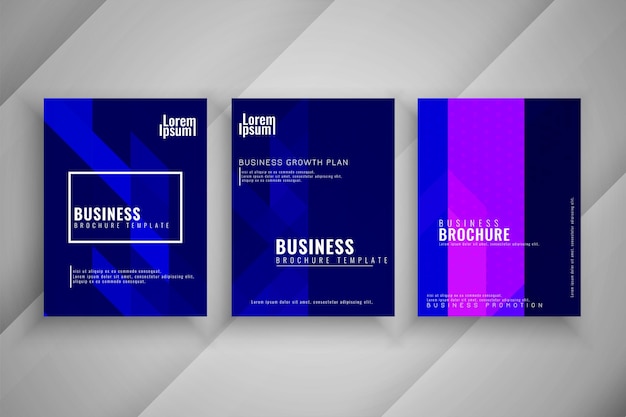 Free vector elegant colorful geometric business brochure template set