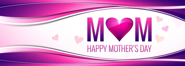 Elegant colorful heart mother's day background