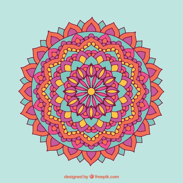 Vettore gratuito elegante sfondo colorato mandala