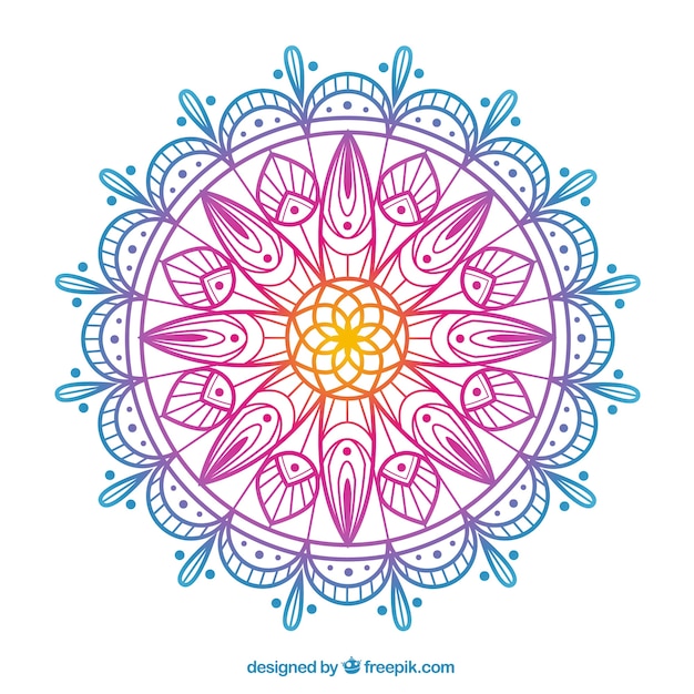 Free vector elegant colorful mandala background