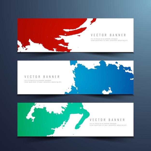 Free vector elegant colorful stain banners