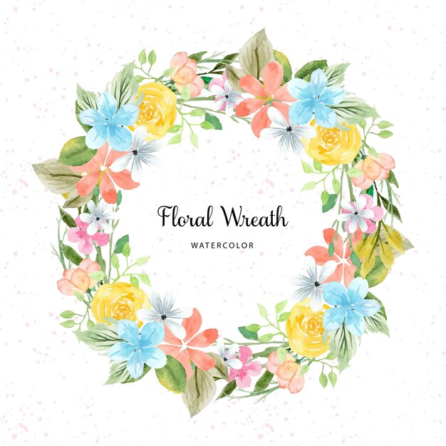 Elegant Colorful Watercolor Floral Wreath