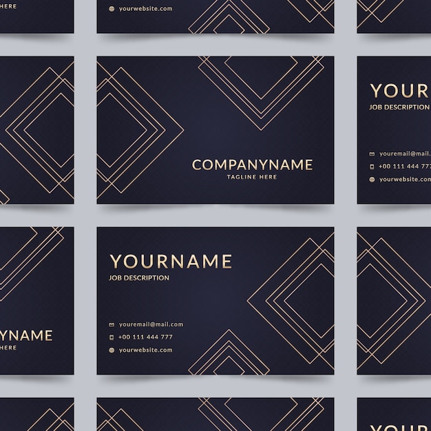 Elegant company card with golden lines