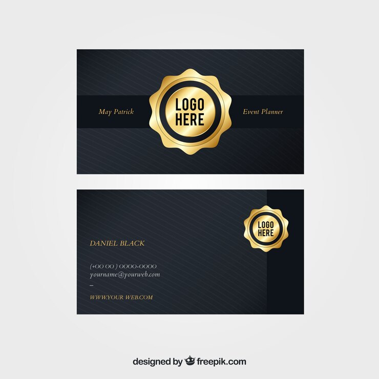 Free Vector elegant corporate card with golden seal