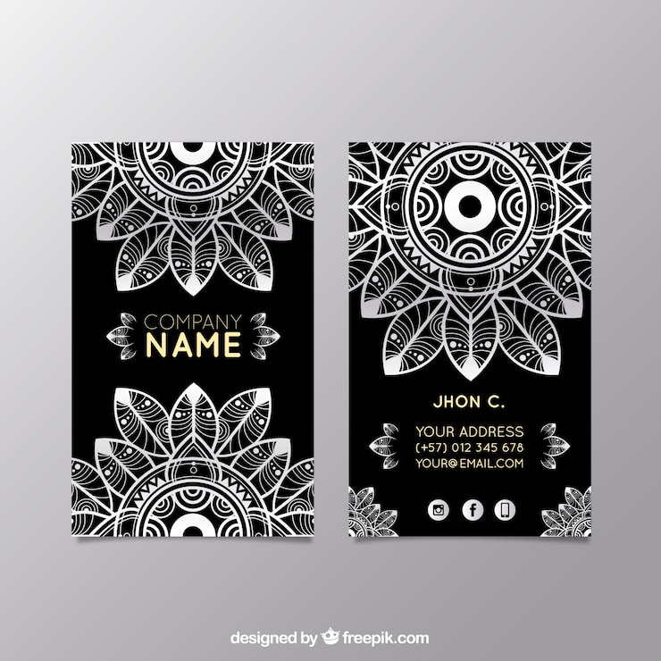 Free Vector elegant corporate hand drawn mandala card