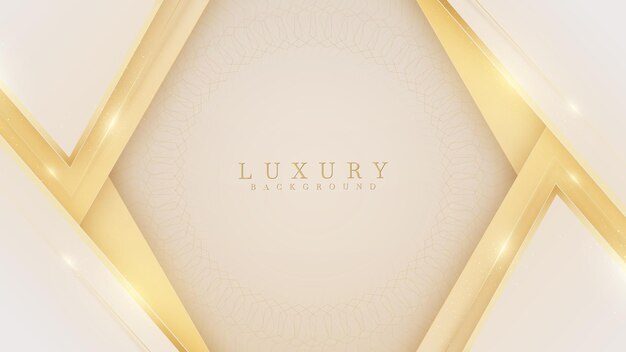 Elegant cream shade background with line golden and watermark elements.