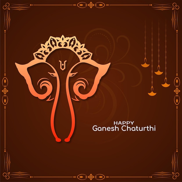 Free vector elegant cultural happy ganesh chaturthi indian festival background