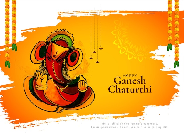 Elegant cultural happy ganesh chaturthi indian festival background