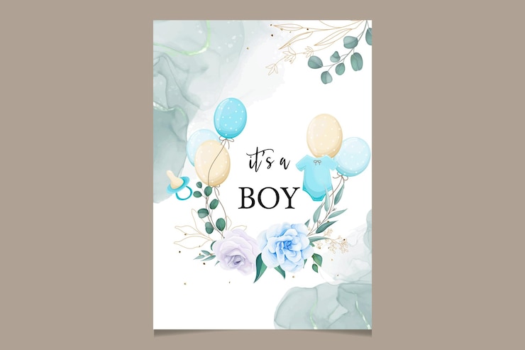 Gender Reveal Invitation Card Template