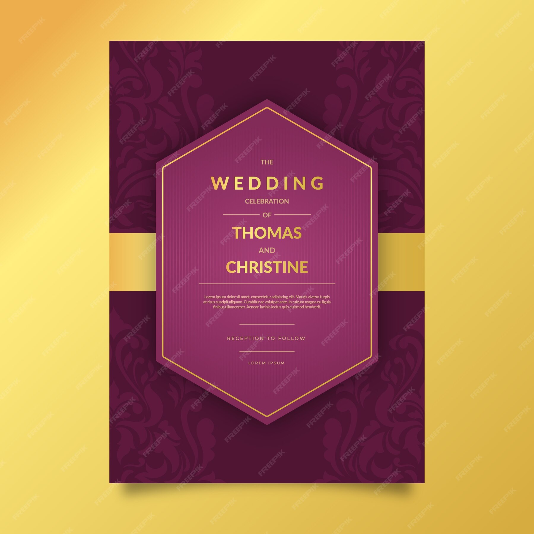 free-vector-elegant-damask-wedding-invitation-template