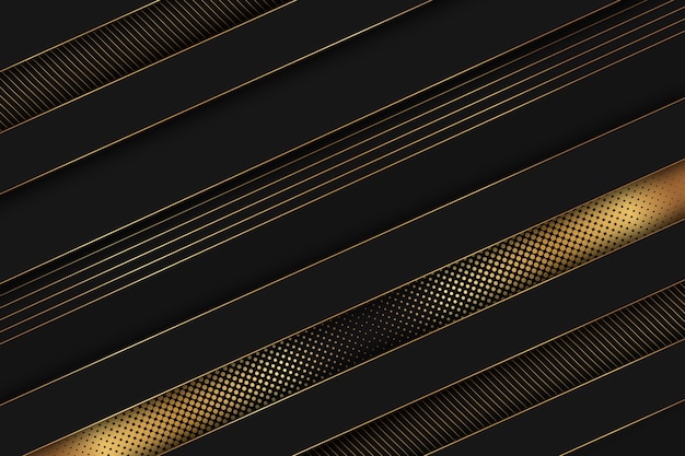 Free vector elegant dark background with gold details