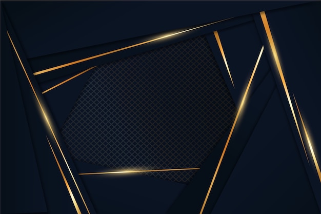 Free vector elegant dark background with golden details concept