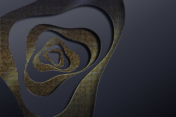 Free Vector elegant dark background with golden details