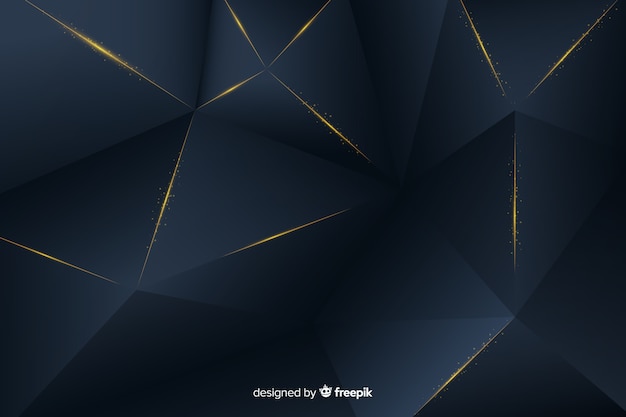 Free vector elegant dark background with polygonal shapes
