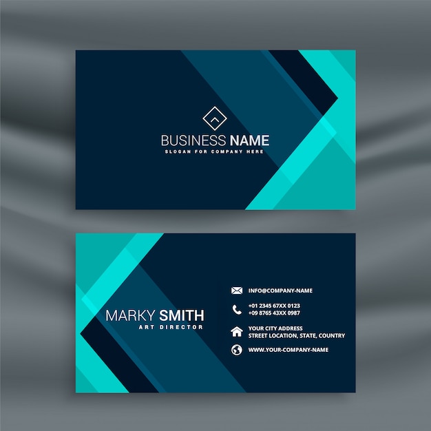 Free vector elegant dark blue business card template
