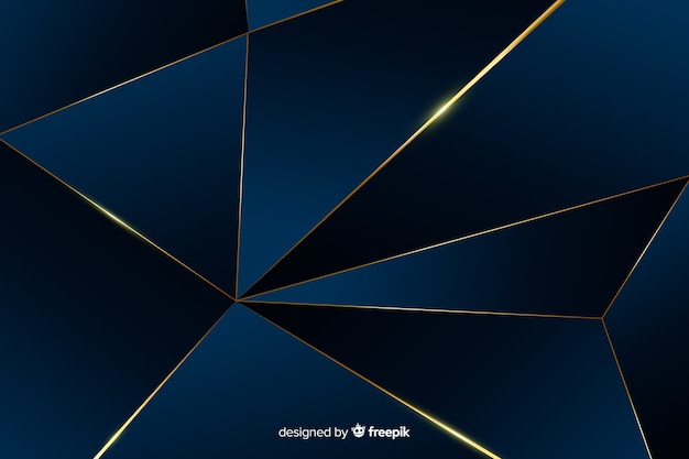 Free vector elegant dark blue polygonal background
