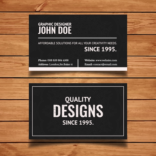 Elegant dark business card