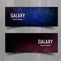 Free vector elegant dark galaxy banners