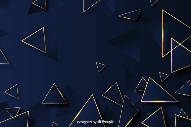 Elegant dark and gold polygonal background