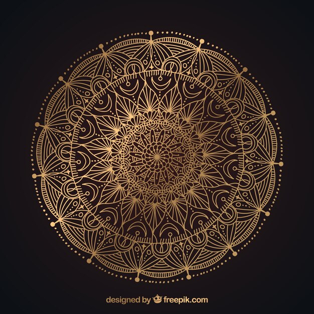 Elegant dark and golden mandala background