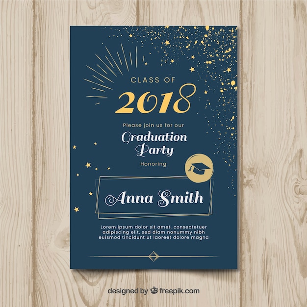 Download Free Elegant dark graduation party invitation SVG DXF EPS PNG - The Best SVG and Free SVG Cut ...