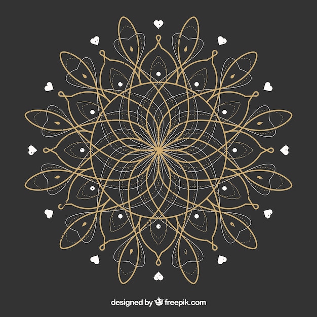 Free vector elegant dark mandala background