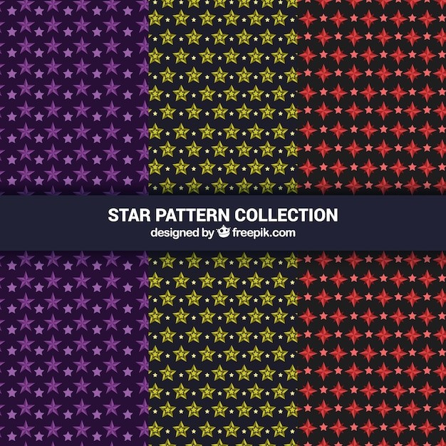 Free vector elegant dark star pattern collection