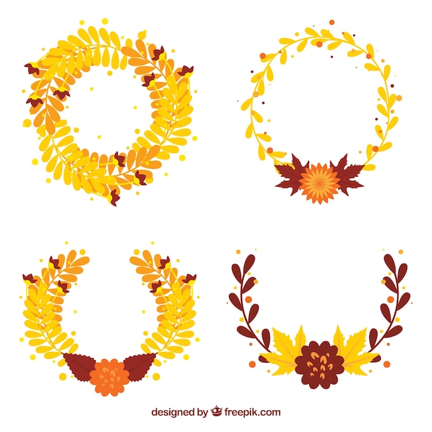 Elegant decorative autumn wreaths