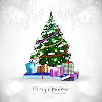 Elegant decorative christmas tree card background