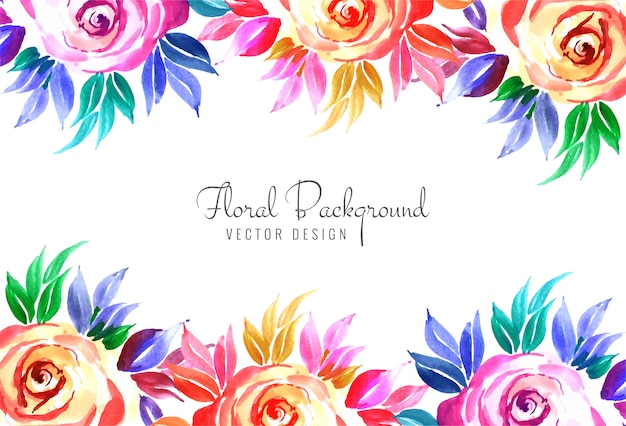 エレガントな装飾的なカラフルな花のウェディングカードの背景