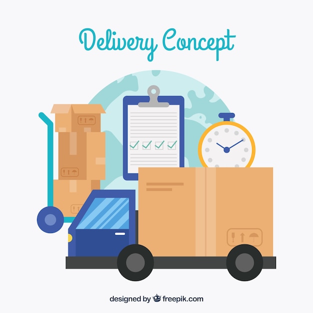 Free vector elegant delivery concept with flat design