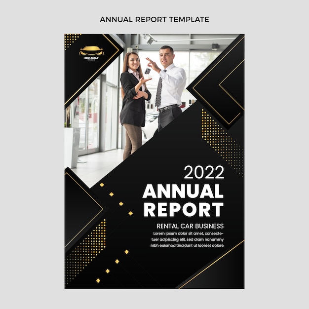 Free vector elegant design of car rental business annual report