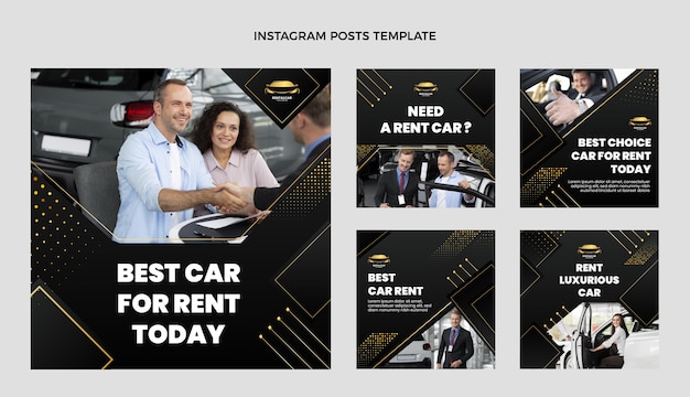 Free vector elegant design of car rental business instagram post