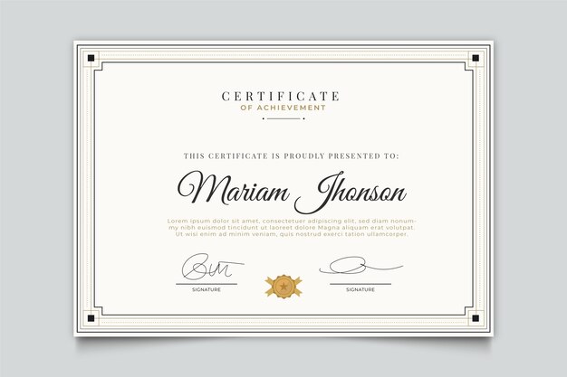 Elegant design certificate template