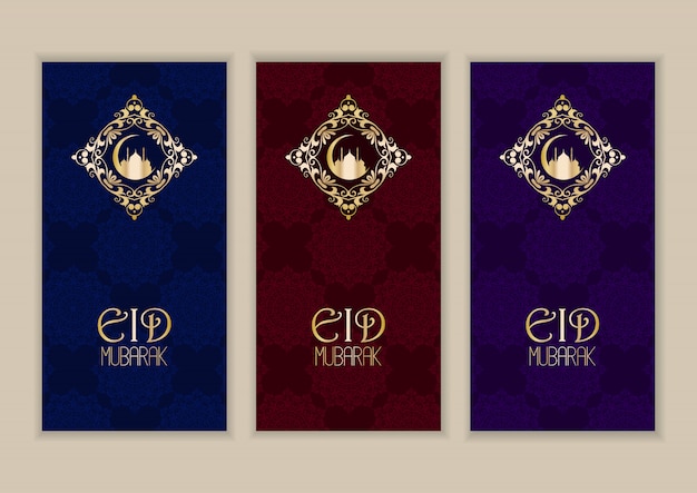 Elegant design collection for eid mubarak