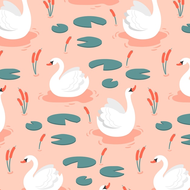 Free vector elegant design swan pattern