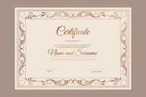 Free vector elegant details certificate of achievement