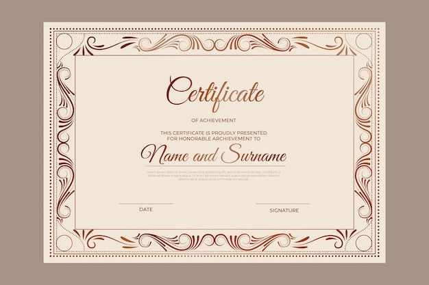 Elegant details certificate of achievement