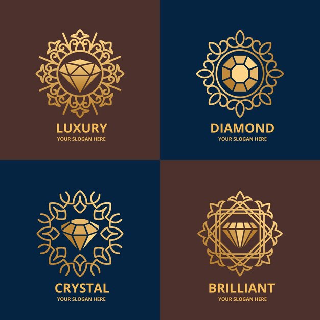 Elegant diamond logo pack