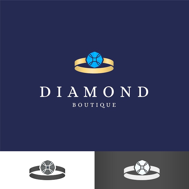 Elegant diamond logo template for company