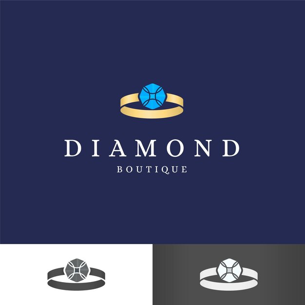 회사를위한 우아한 다이아몬드 로고 템플릿