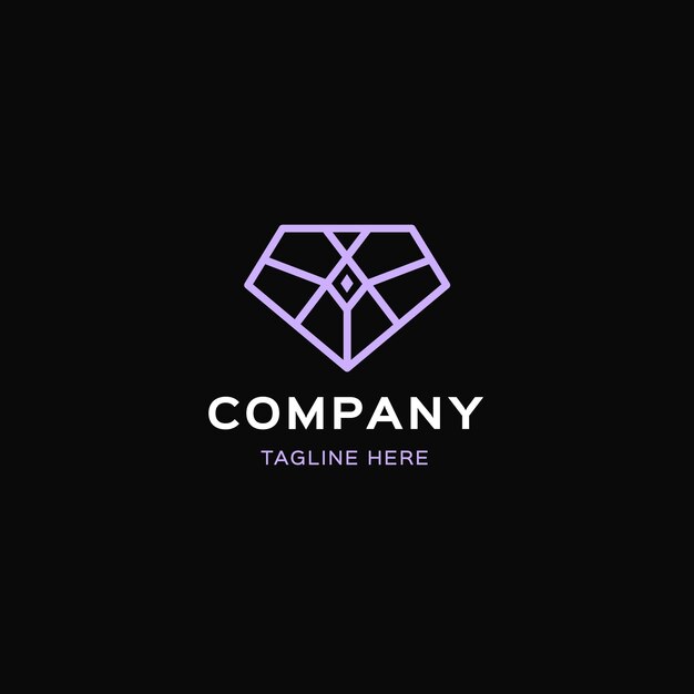 Elegant diamond logo template with tagline