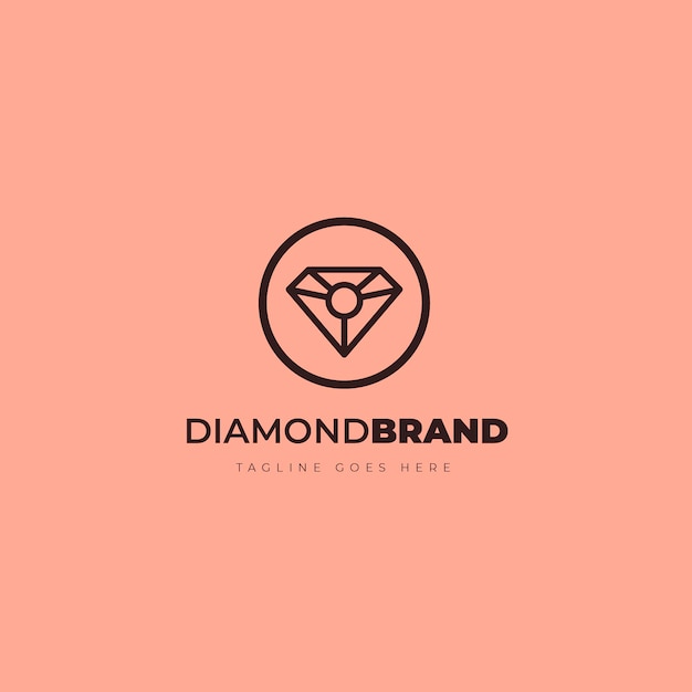 Vettore gratuito elegante logo con diamanti