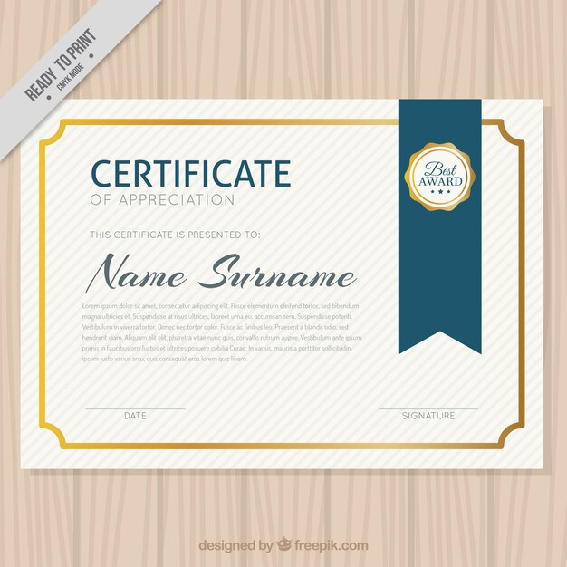 Elegant diploma with golden border