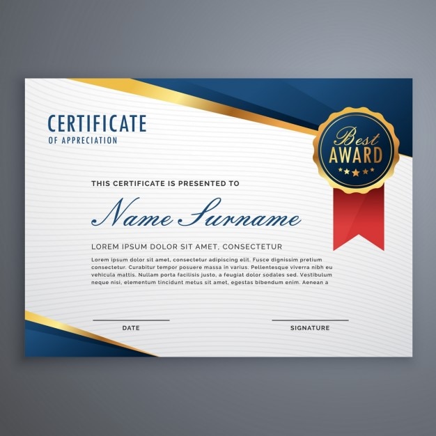 Free vector elegant diploma with seal