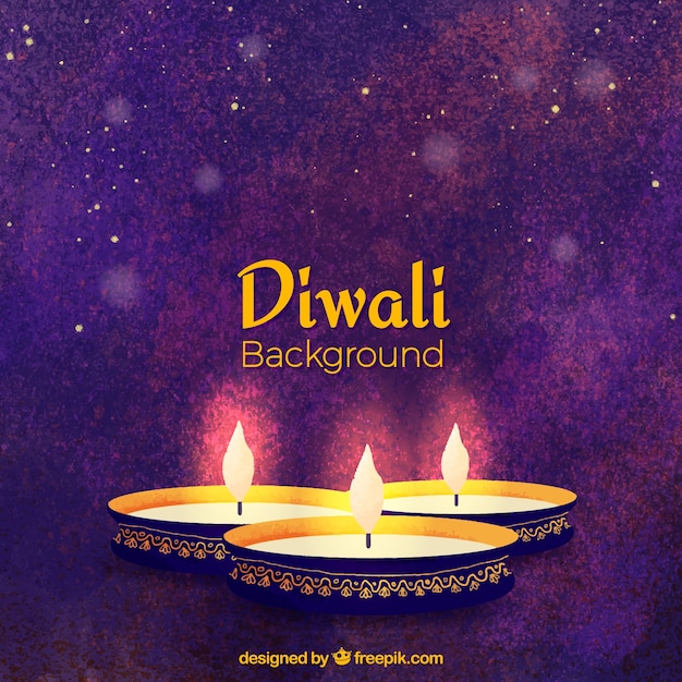 Elegant diwali background with candles